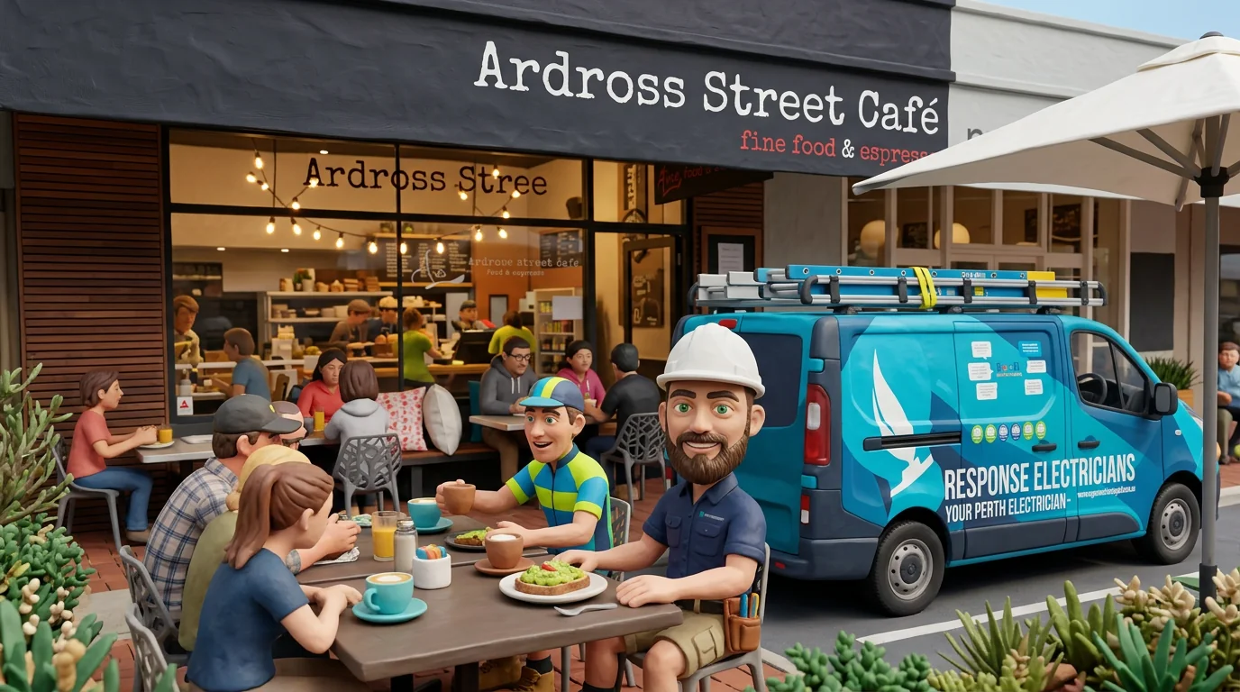 Claymation-style Response Electricians tradesperson at Ardross, Western Australia
