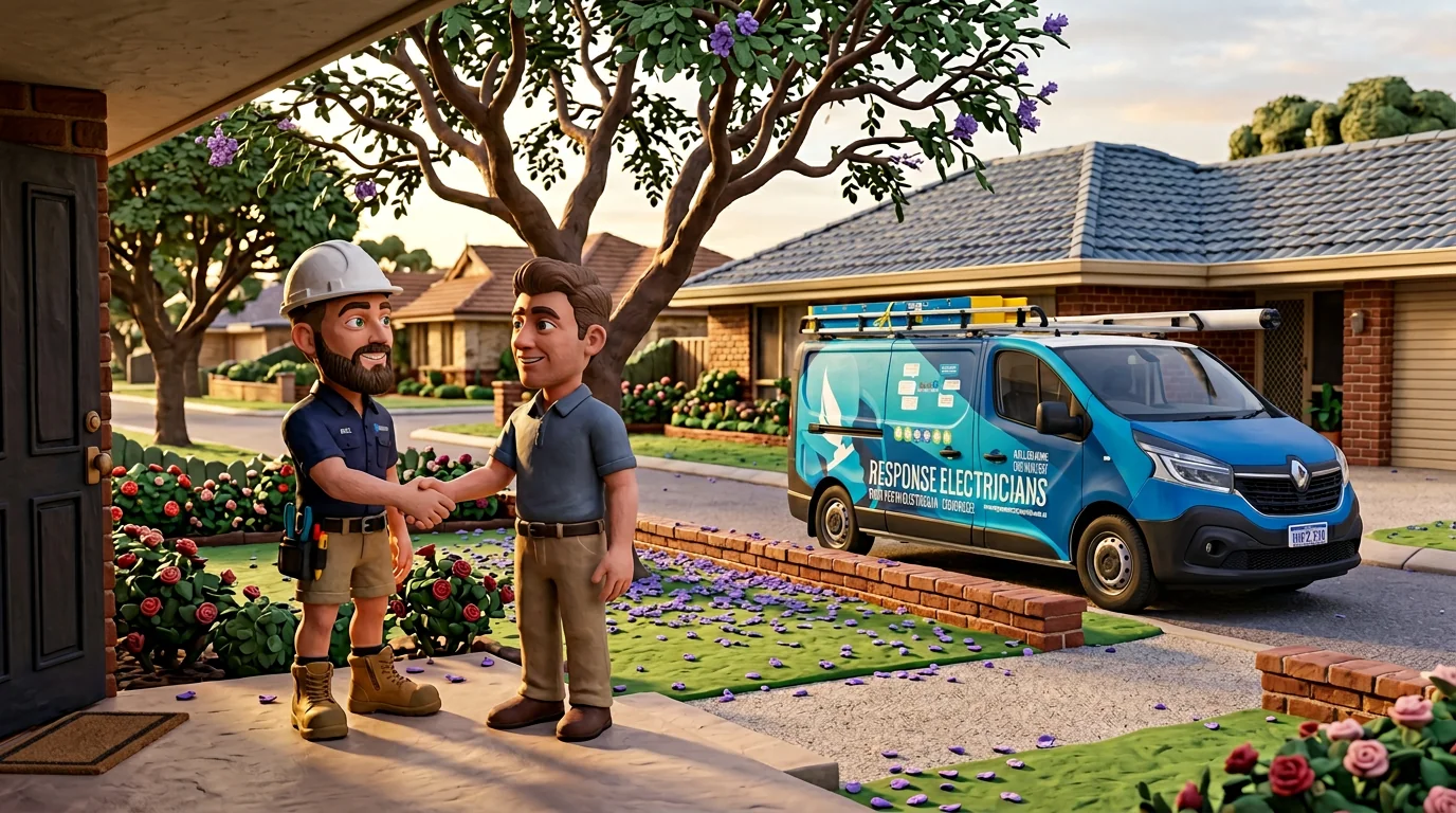 Claymation-style Response Electricians tradesperson at Bateman, Western Australia