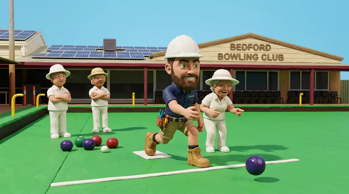 Claymation-style Response Electricians tradesperson at Bedford, Western Australia