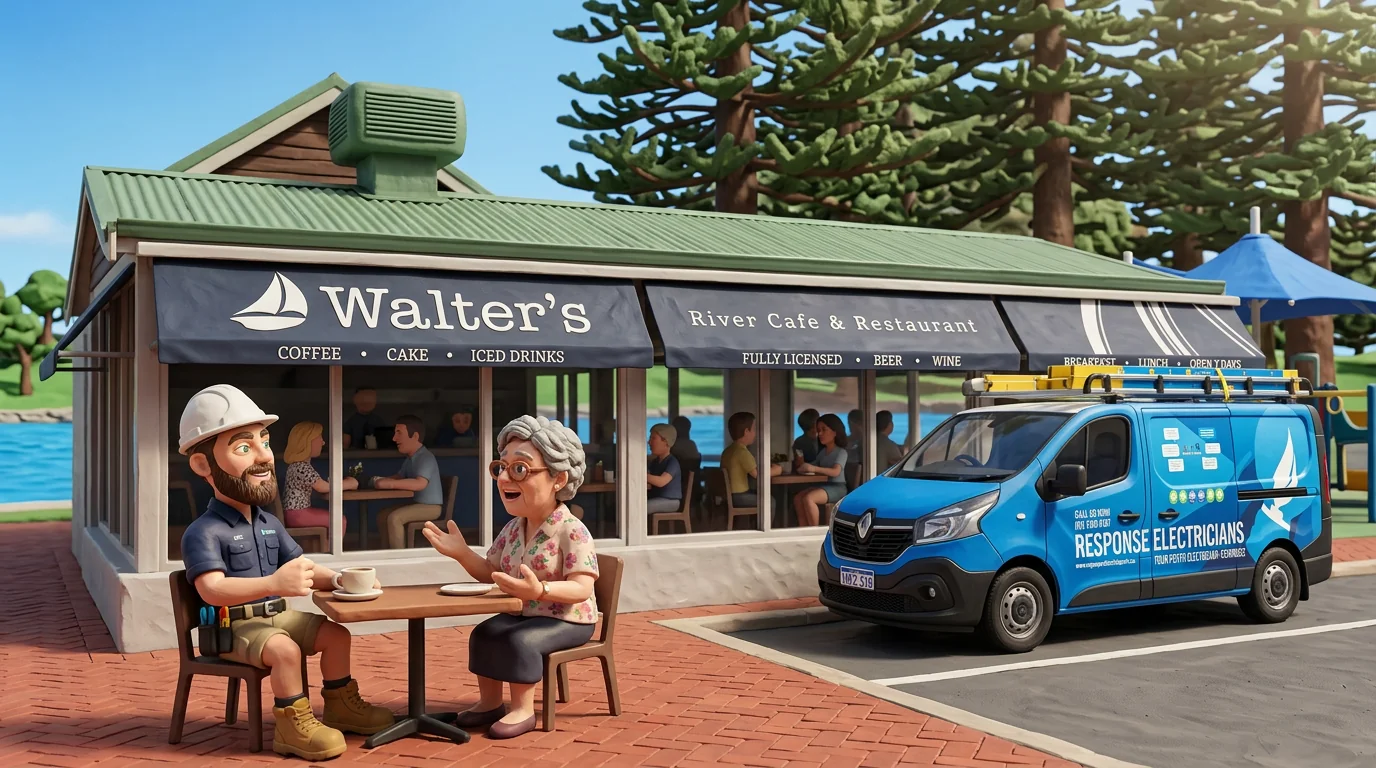 Claymation-style Response Electricians tradesperson at Bicton, Western Australia