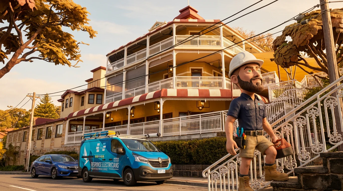 Claymation-style Response Electricians tradesperson at Como, Western Australia