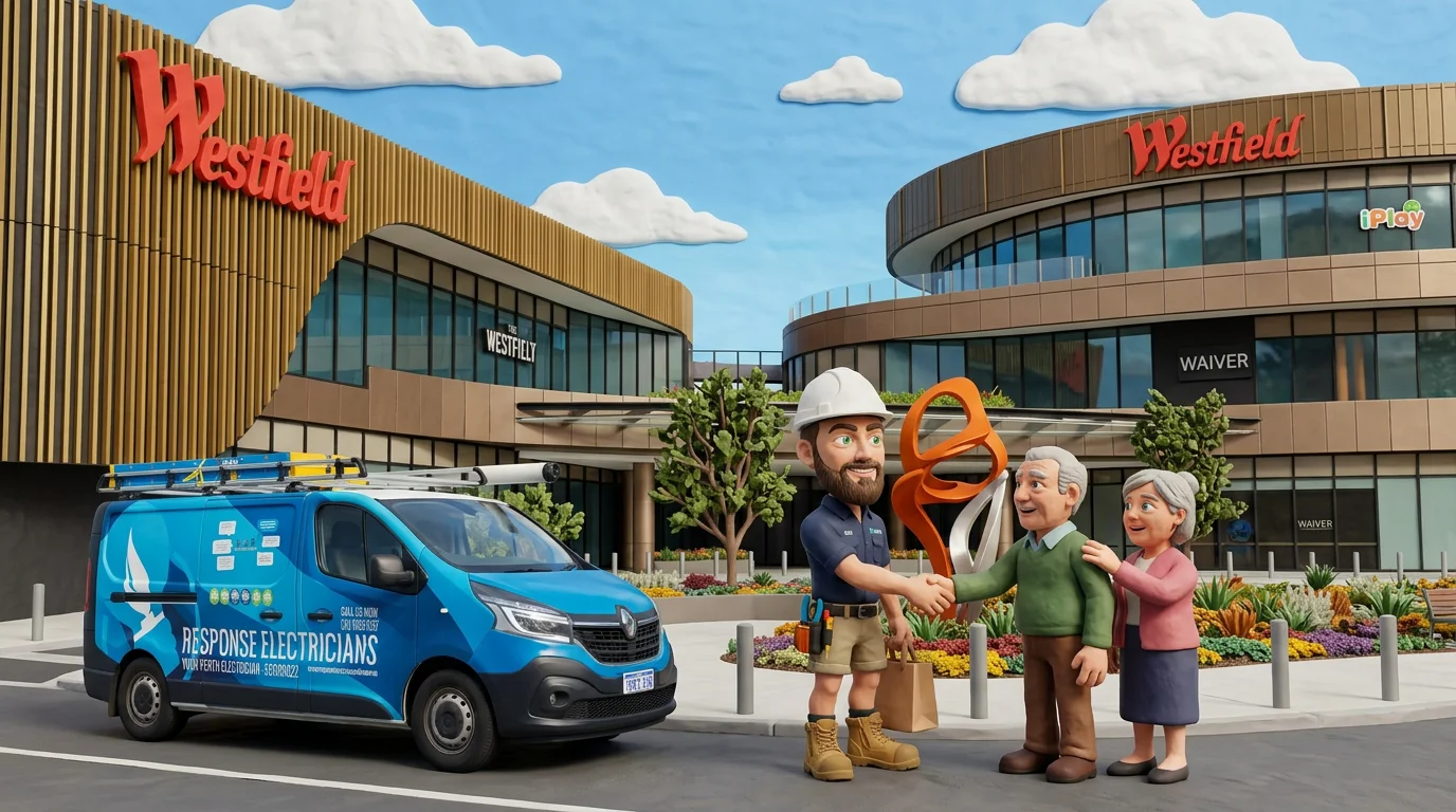 Claymation-style Response Electricians tradesperson at East Cannington, Western Australia