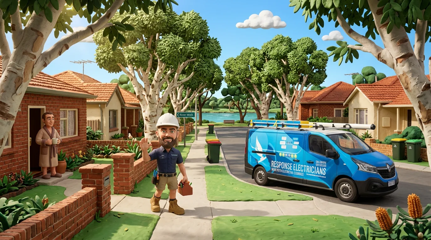 Claymation-style Response Electricians tradesperson at Ferndale, Western Australia