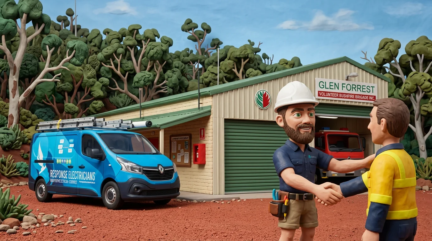 Claymation-style Response Electricians tradesperson at Glen Forrest, Western Australia