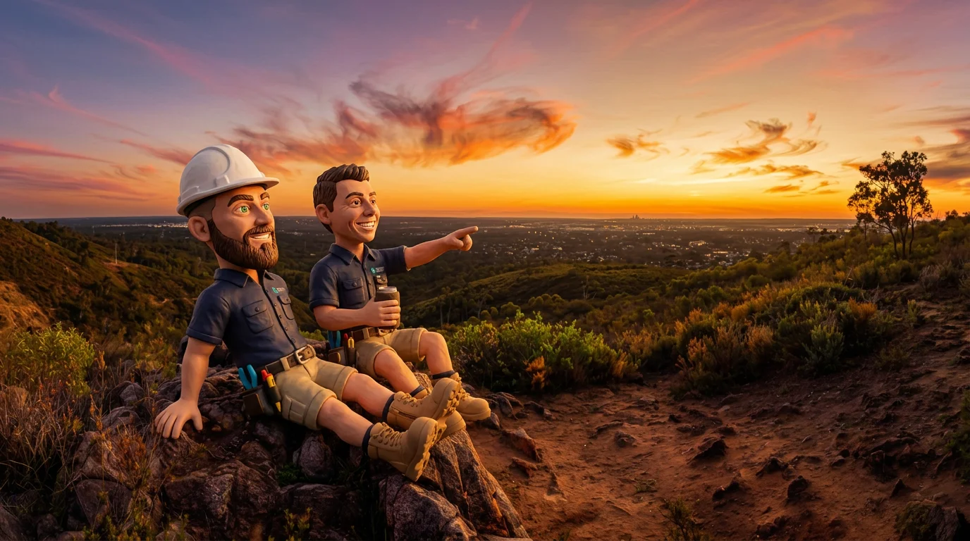 Claymation-style Response Electricians tradesperson at Kalamunda, Western Australia