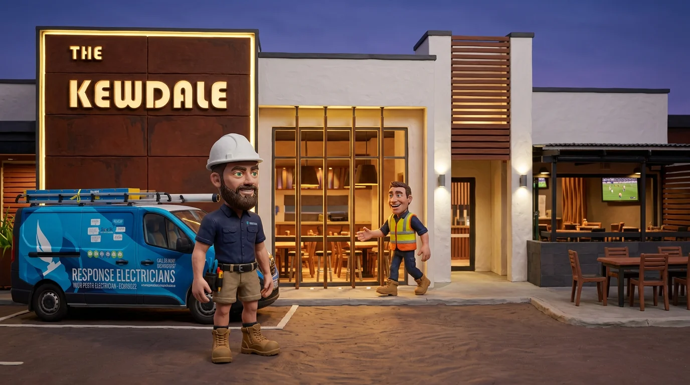 Claymation-style Response Electricians tradesperson at Kewdale, Western Australia