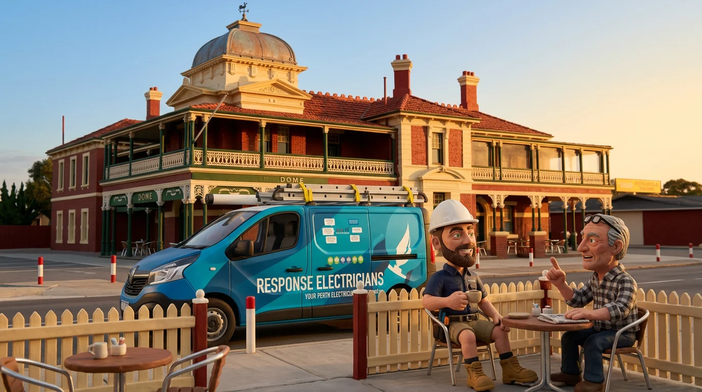Claymation-style Response Electricians tradesperson at Maylands, Western Australia