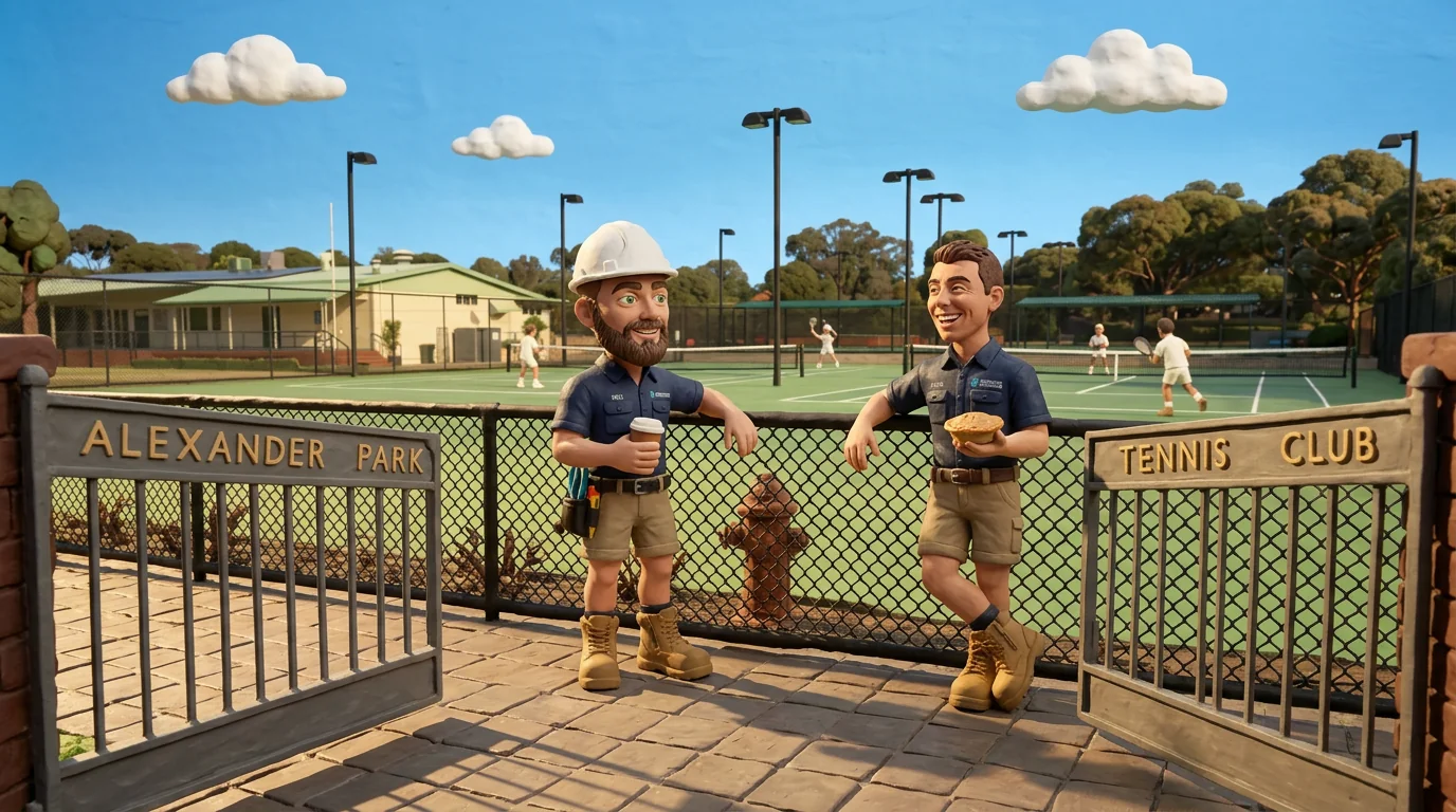 Claymation-style Response Electricians tradesperson at Menora, Western Australia