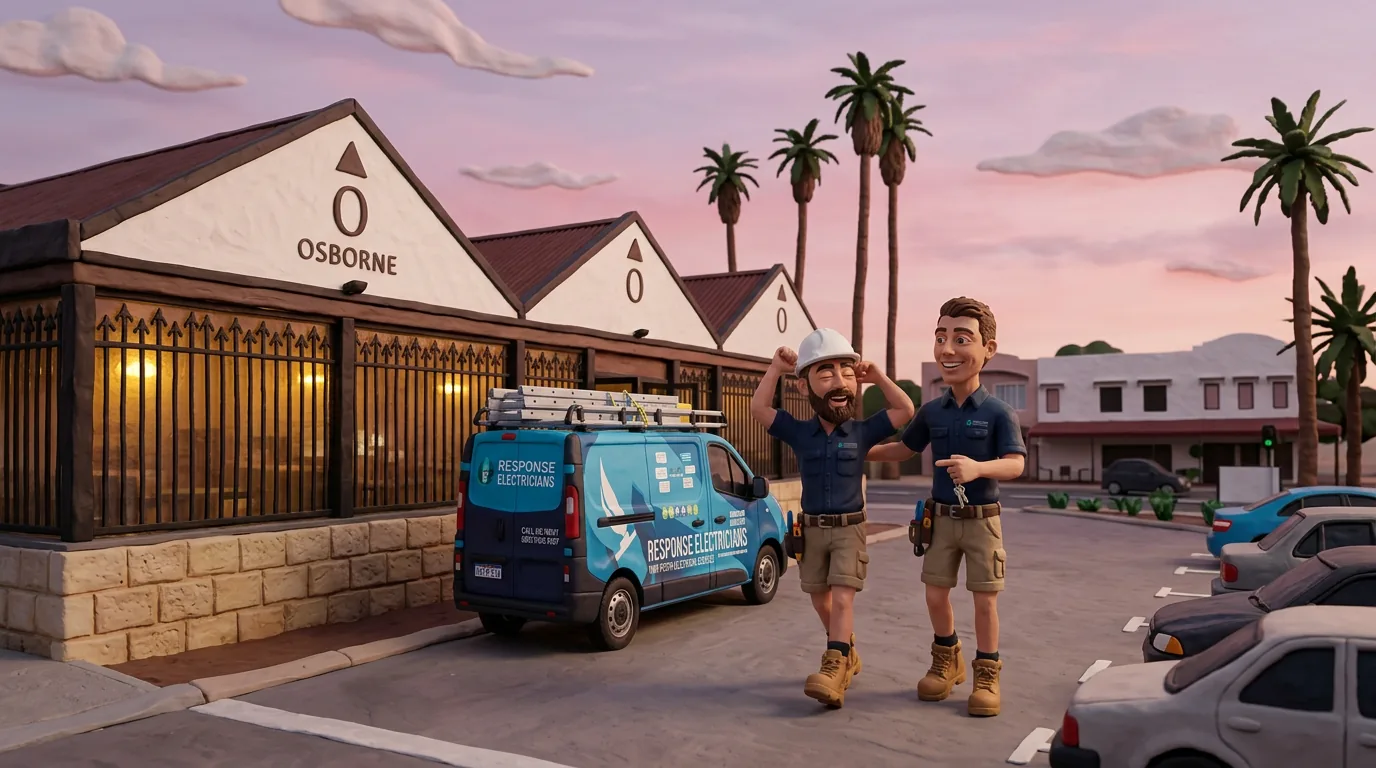 Claymation-style Response Electricians tradesperson representing local electrical services in Osborne Park, Western Australia