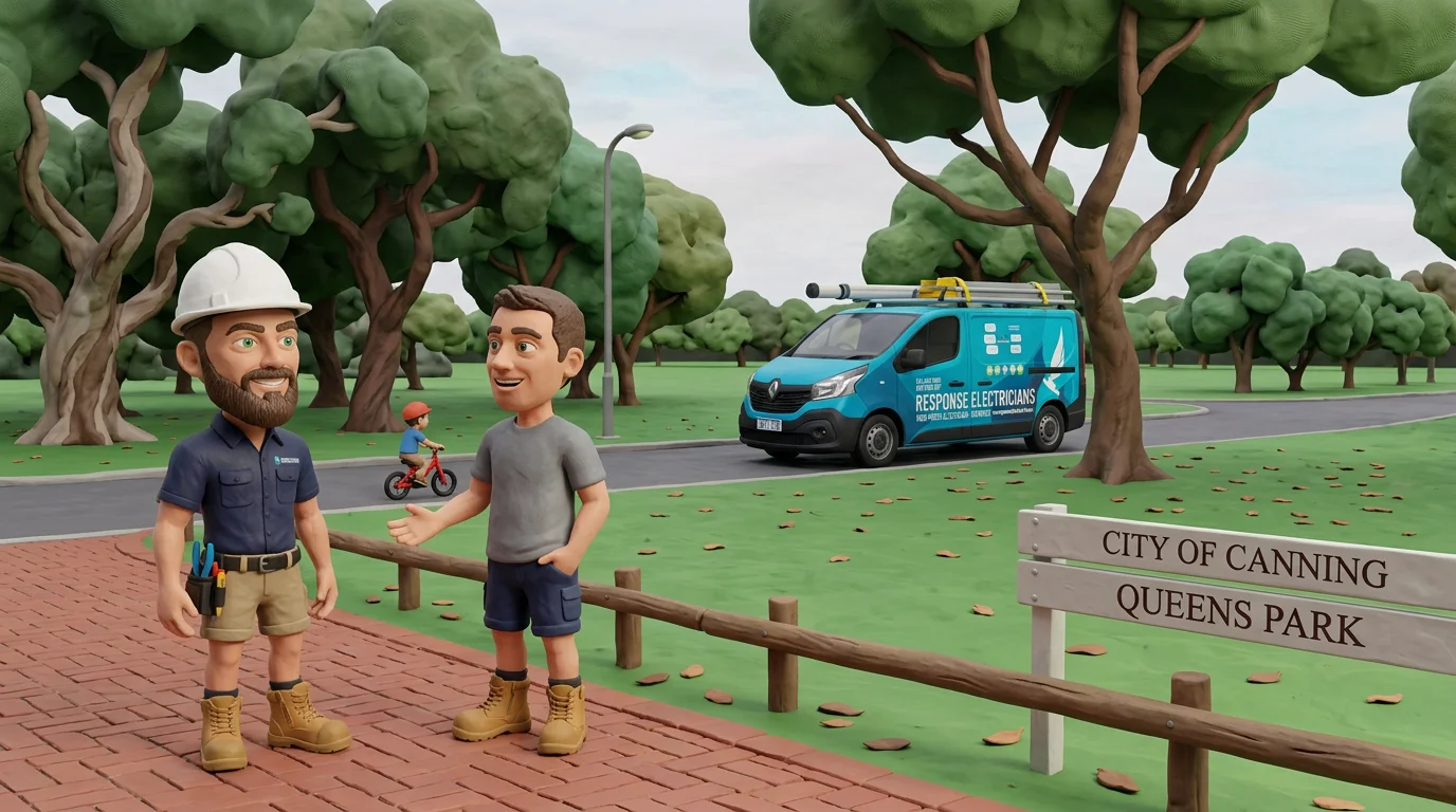 Claymation-style Response Electricians tradesperson at Queens Park, Western Australia