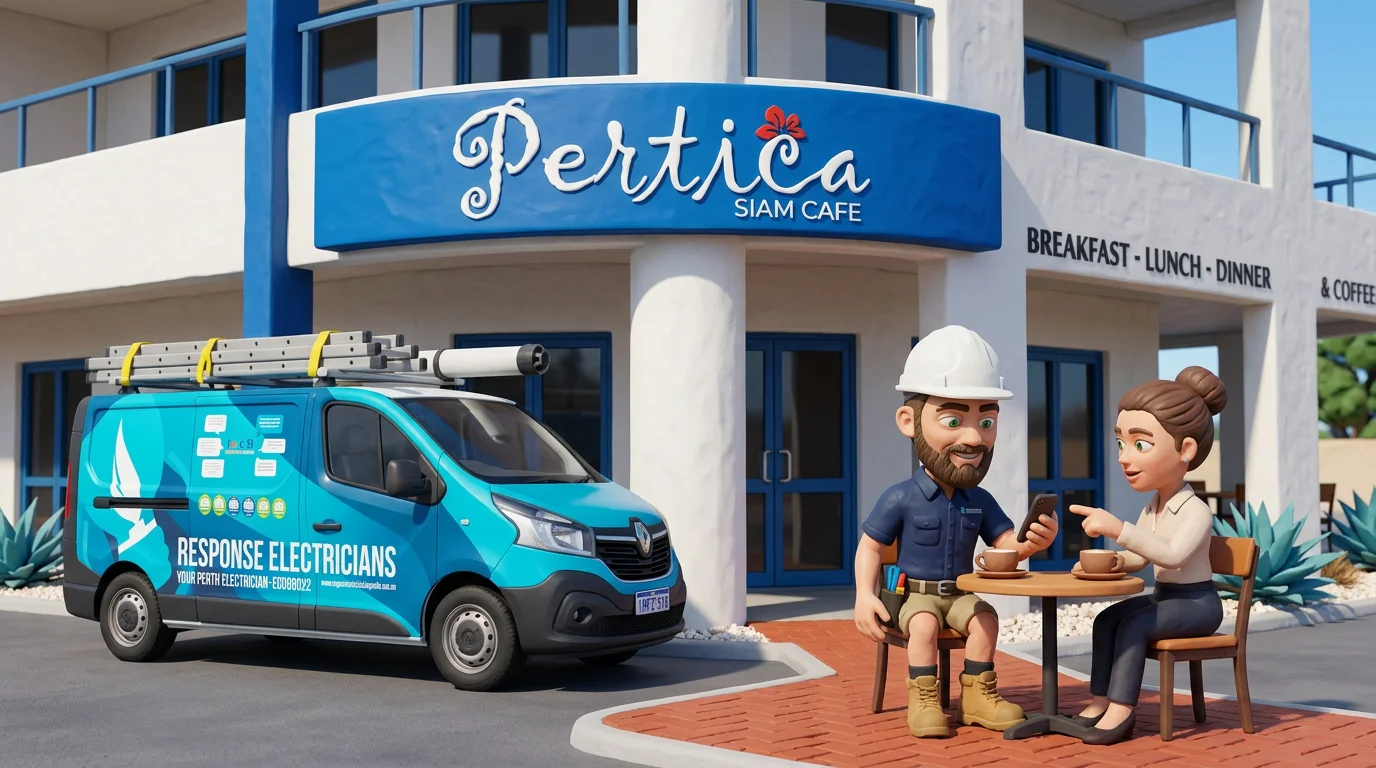 Claymation-style Response Electricians tradesperson at Rivervale, Western Australia