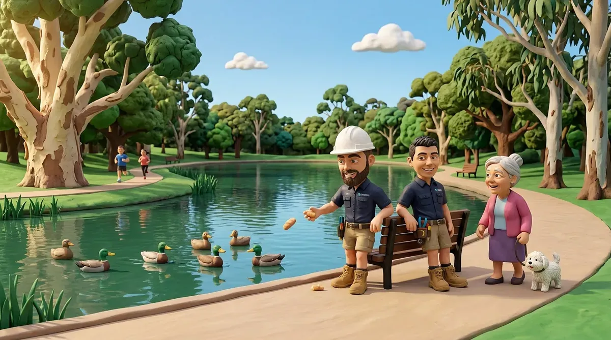 Claymation-style Response Electricians tradesperson at Shenton Park, Western Australia