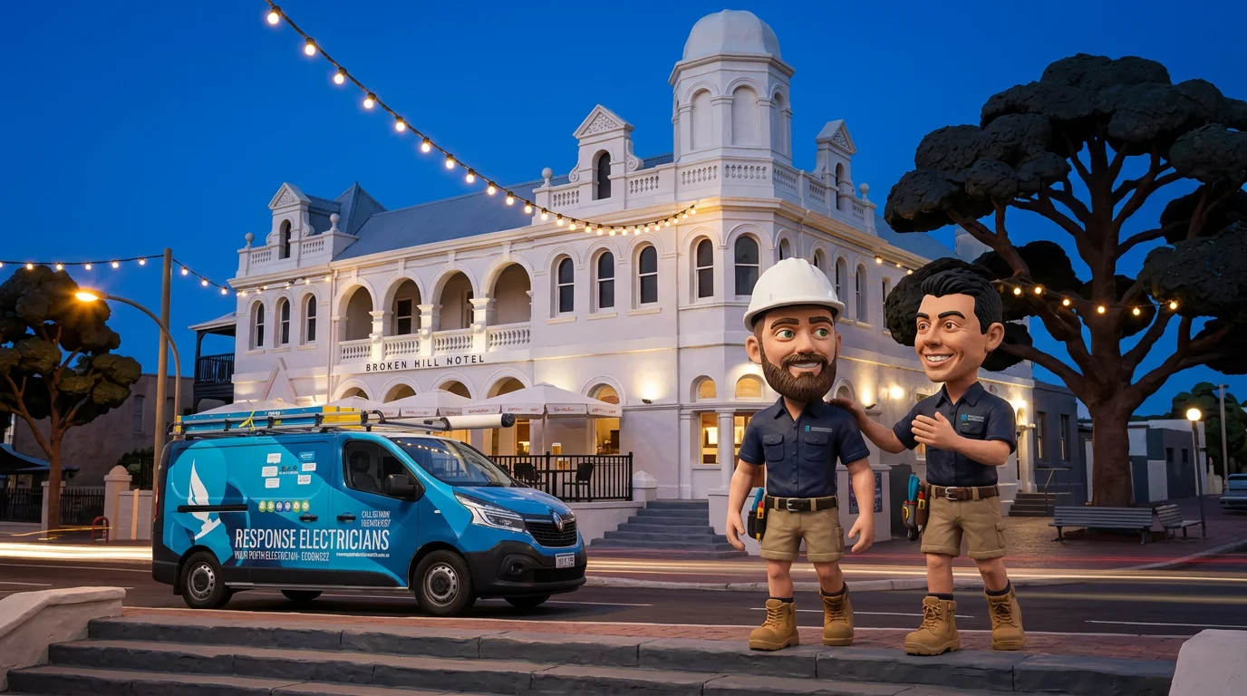 Claymation-style Response Electricians tradesperson at Victoria Park, Western Australia