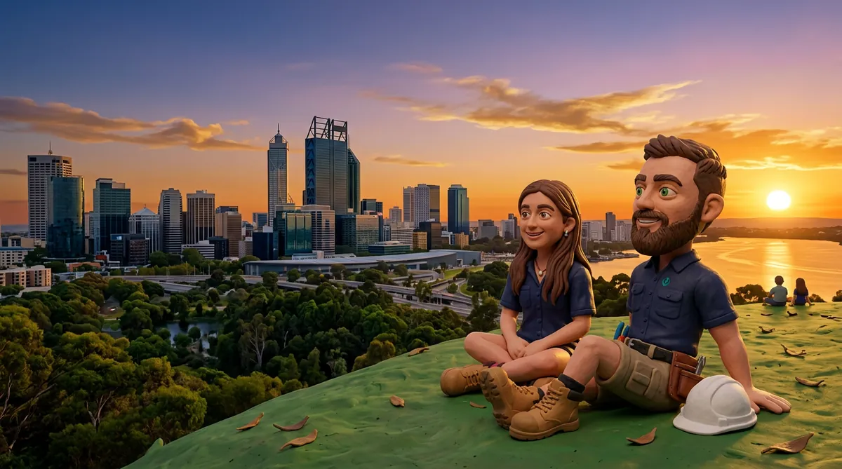 Claymation-style Response Electricians tradesperson at West Perth, Western Australia